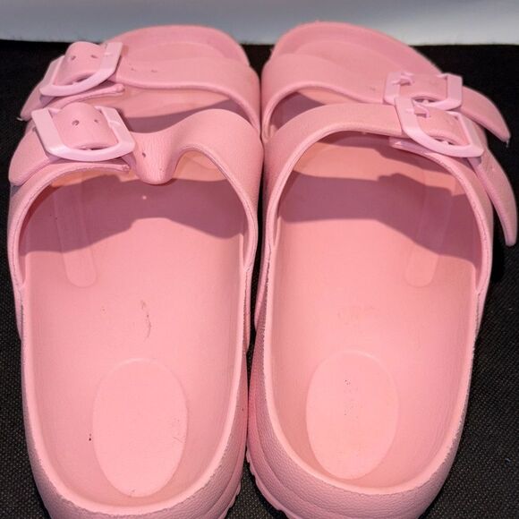 Women's Pink Double Strap Sandals - Picture 7 of 8